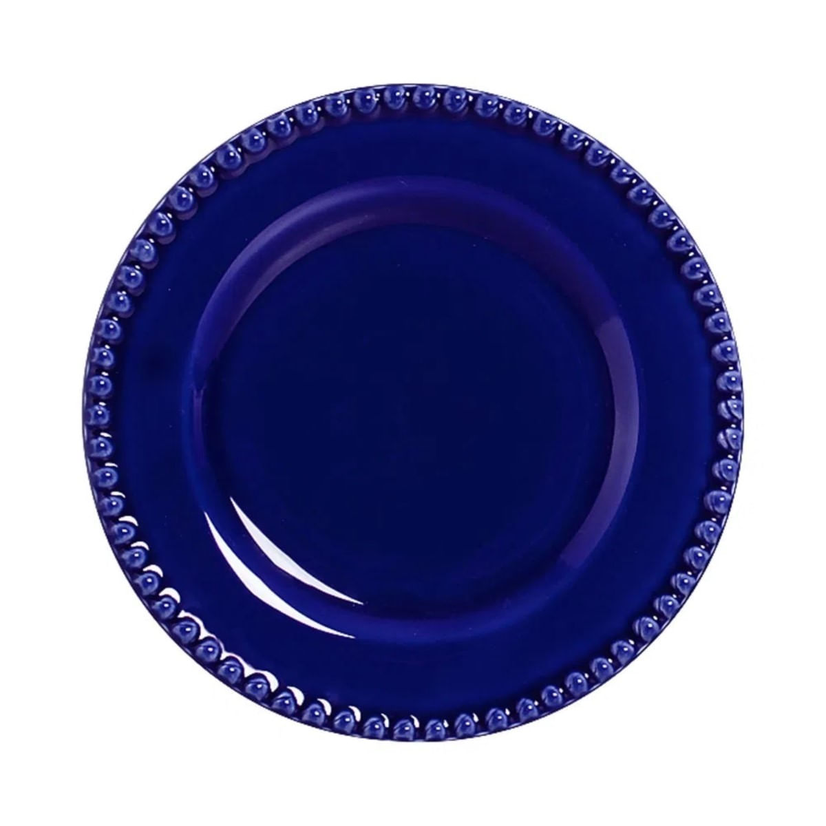 Prato Sobremesa Bolinha Azul 20 cm Scalla