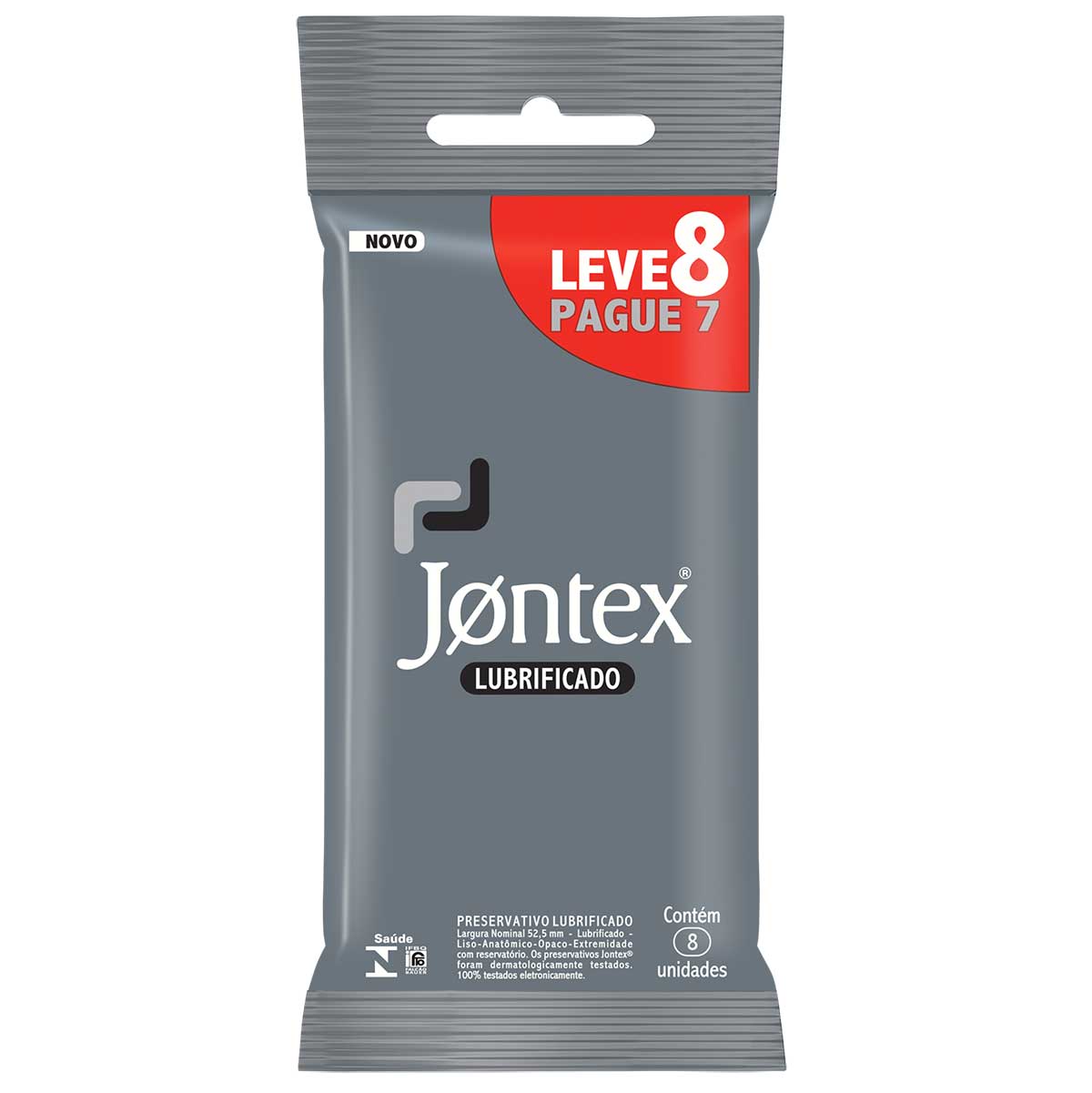 Preservativo Masculino Lubrificado Jontex Leve 8 Pague 7 Unidades