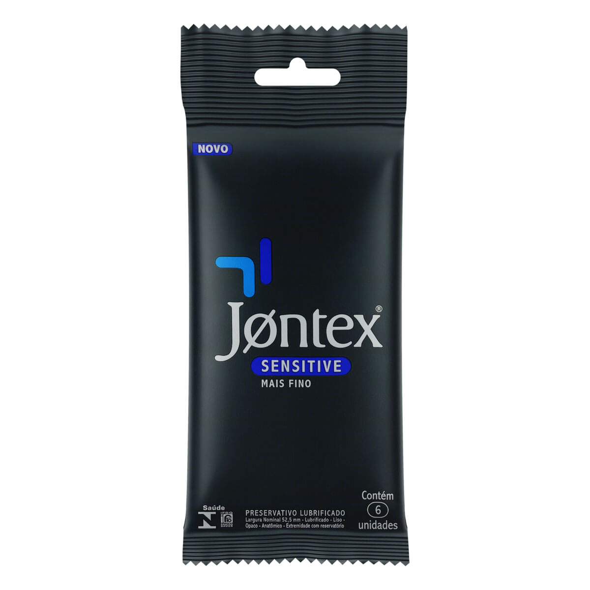 Preservativo Masculino Lubrificante Sensitive Jontex Mais Fino com 6 unidades