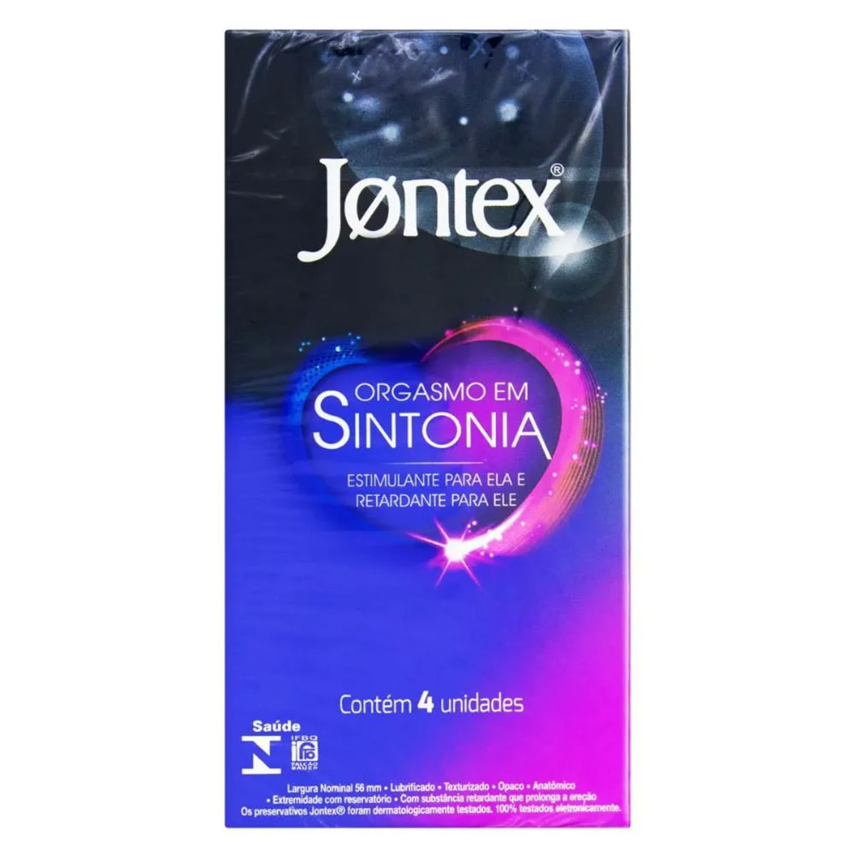 Preservativo Masculino Orgasmo Sintonia Jontex com 4 unidades