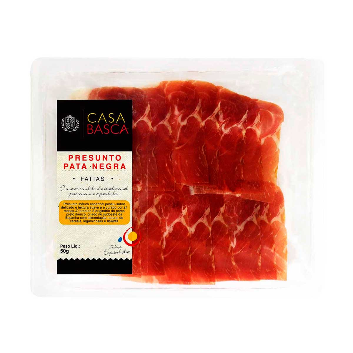 Presunto Pata Negra Espanhol Fatiado Casa Basca 50 g