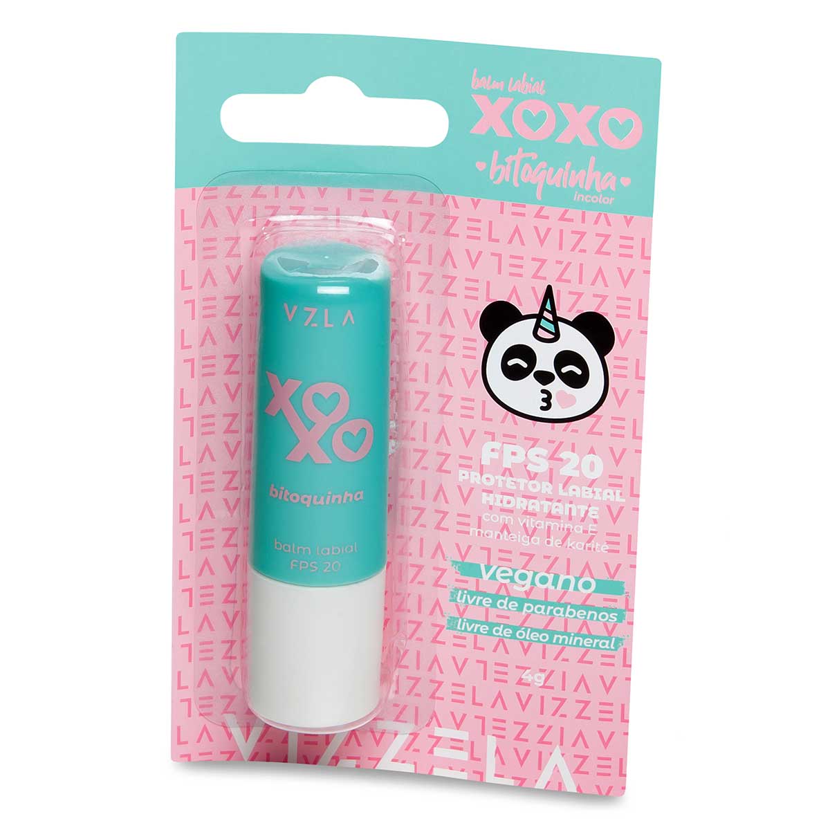 Hidratante Labial Vizzela Cosméticos Cintiante Bitoquinha 12 Horas Xoxo Longa Duração FPS 20 4g