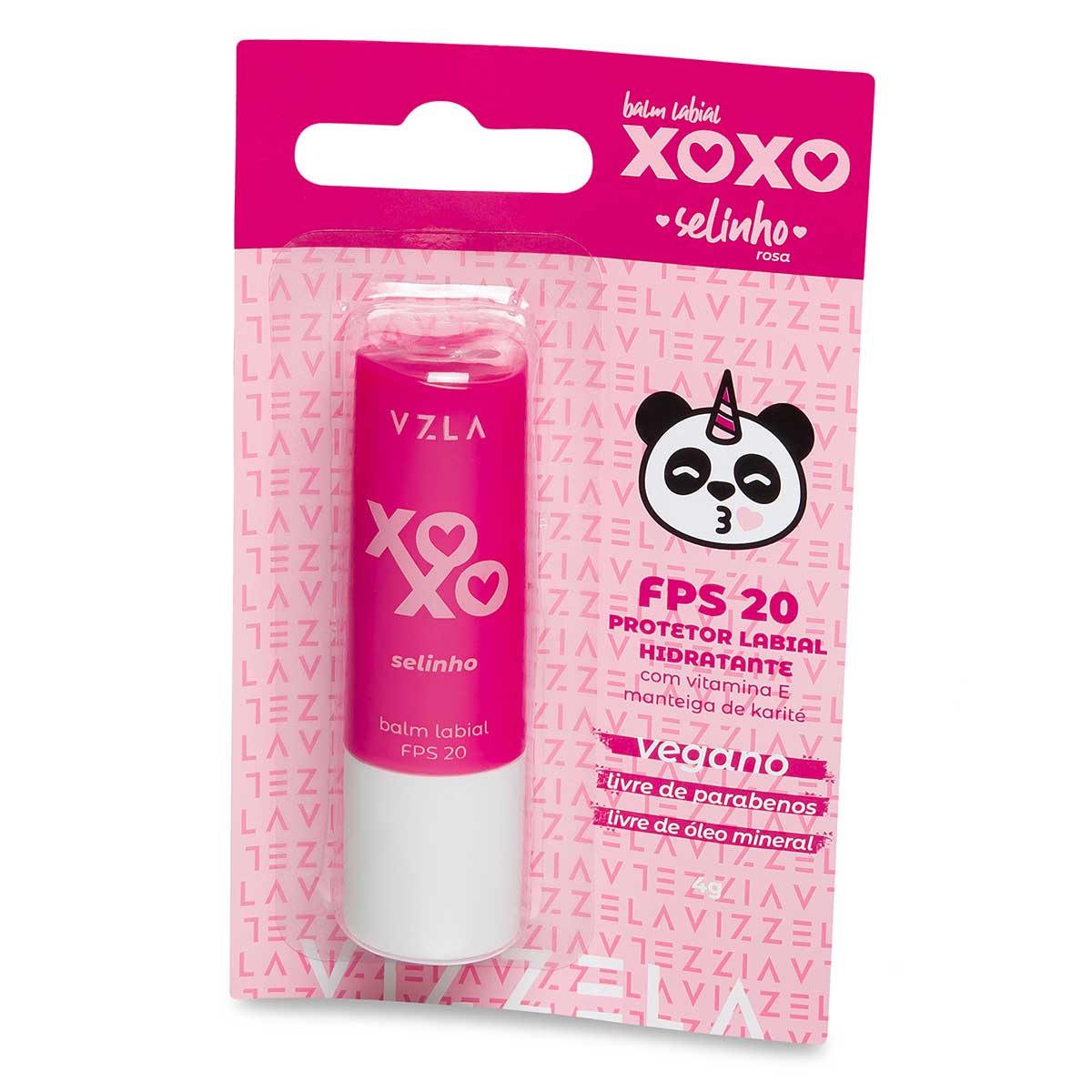 Hidratante Labial Vizzela Cosméticos Cintiante Selinho 12 Horas Xoxo Longa Duração FPS 20 4g