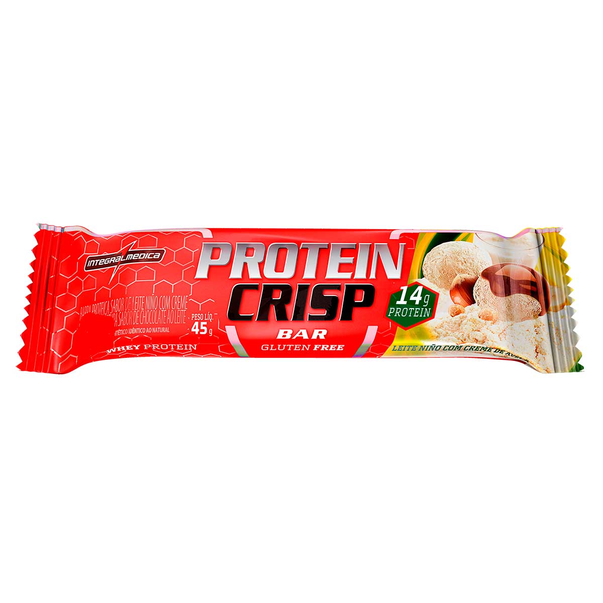 Barra de Proteína Protein Crisp Leite Ninho com Creme de Avelã Integralmedica 45g