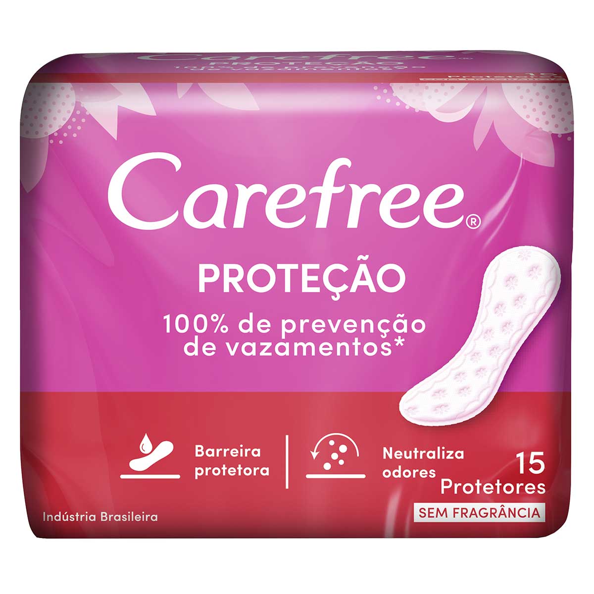 Protetor Diário Todo Dia sem Fragrância Carefree 15 Unidadess