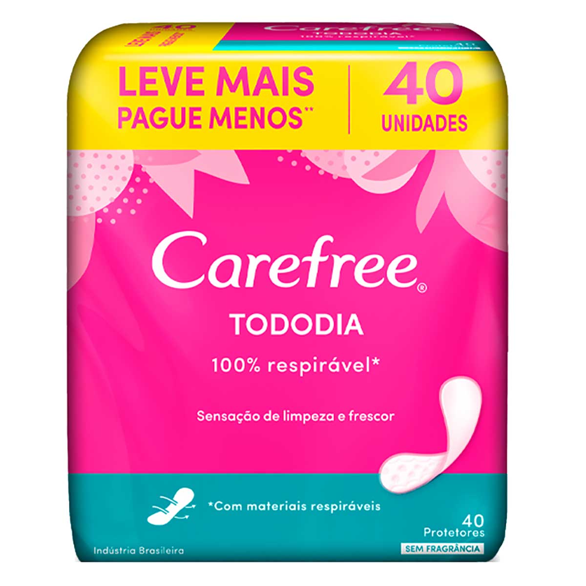 Protetor Diário Todo Dia sem Perfume Carefree 40 Unidades