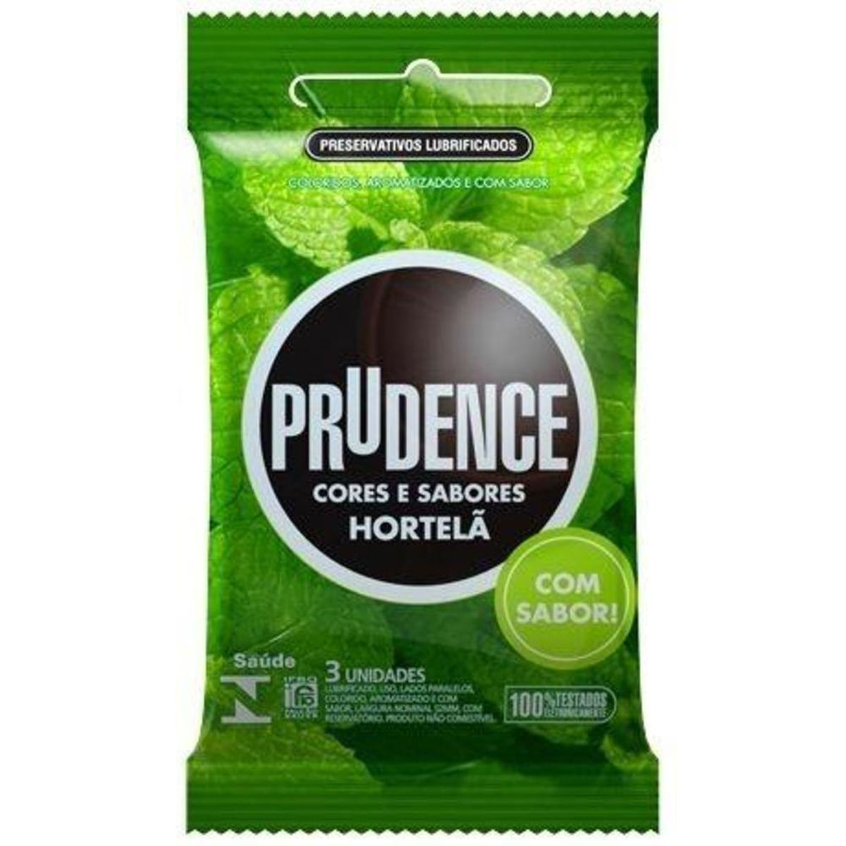 Preservativo Prudence Cores e Sabores Hortelã 3 Unidades