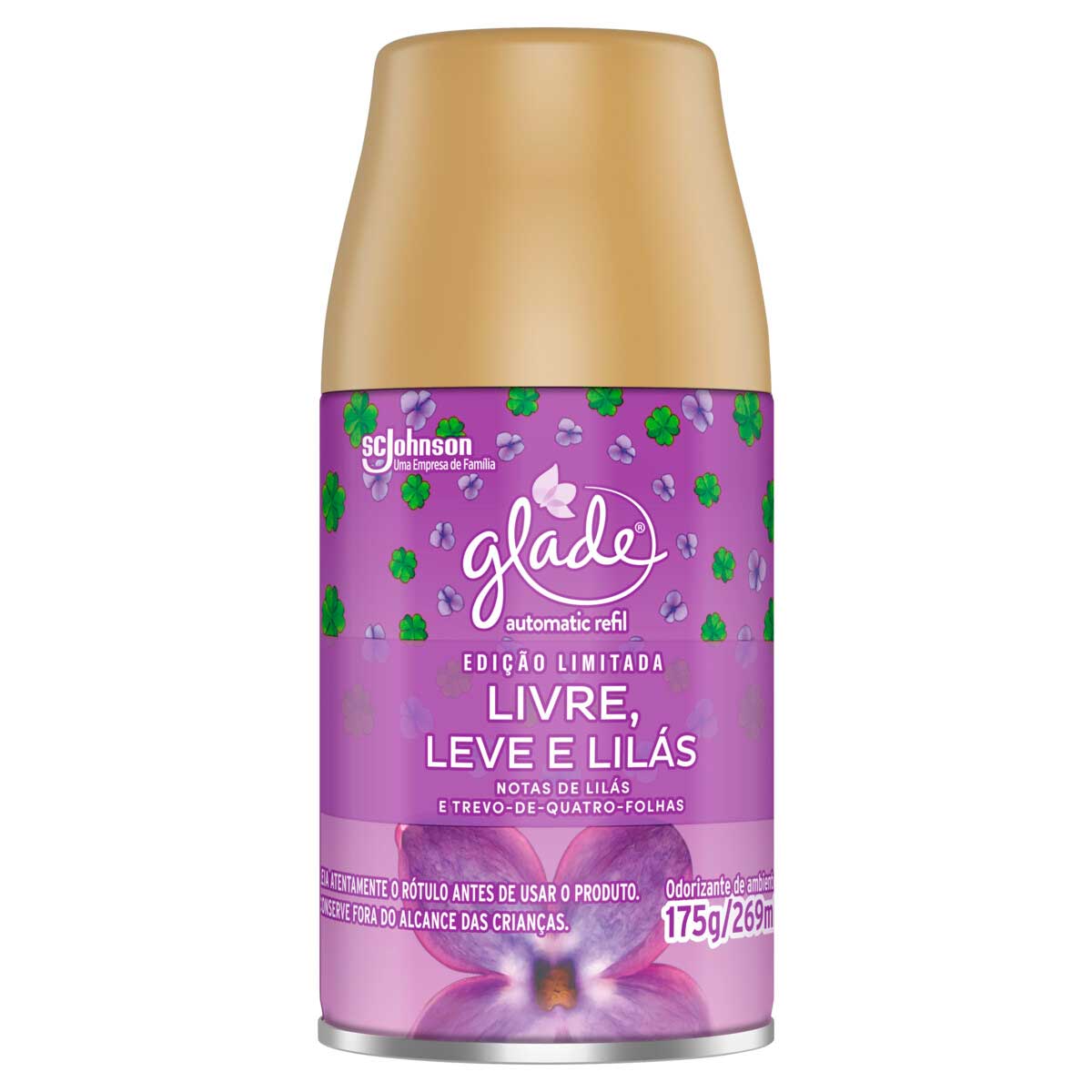 Odorizador de Ambiente Glade Automatic Livre,Leve e Lilás 269ml Refil