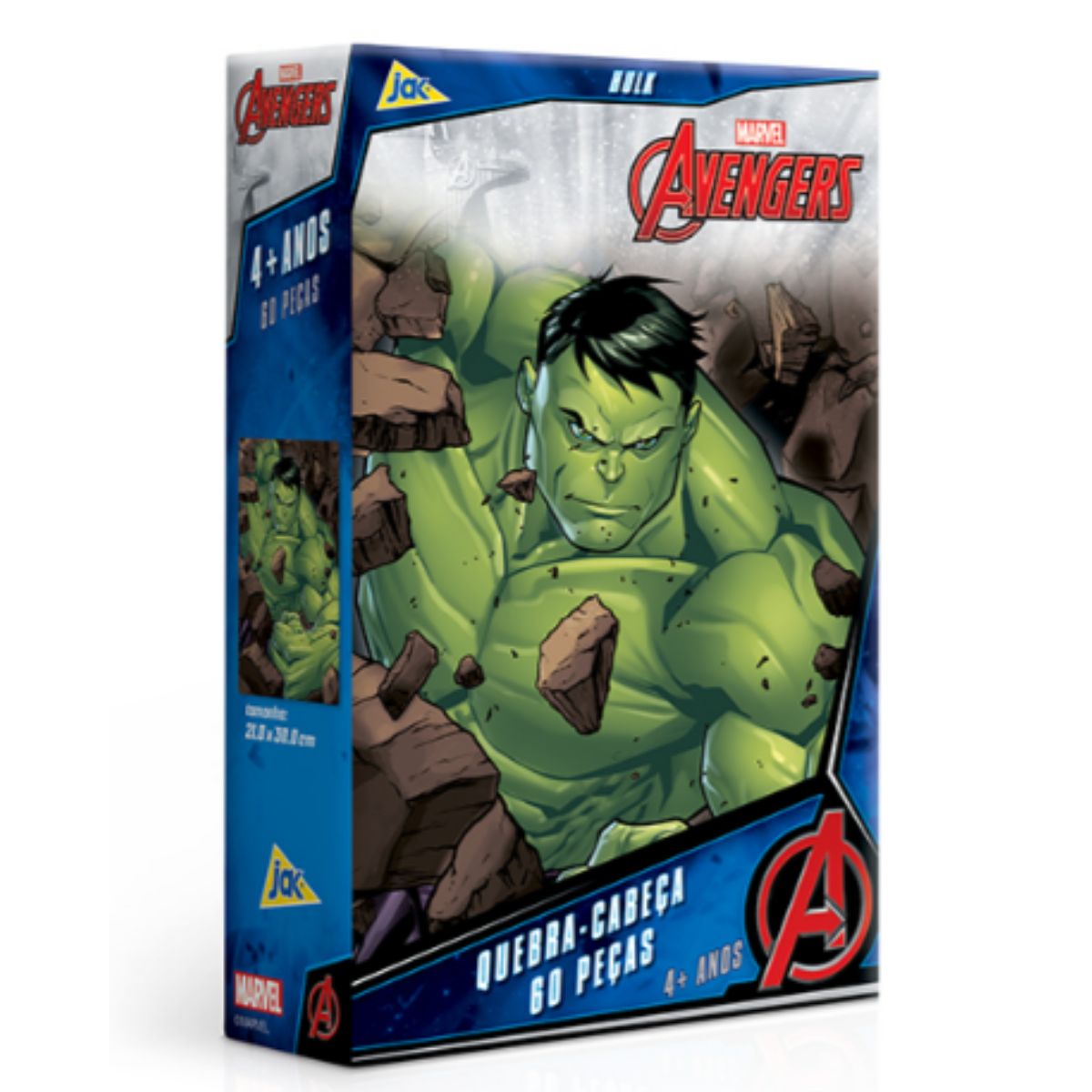 Quebra Cabeça Hulk Os Vingadores 60 Peças Toyster