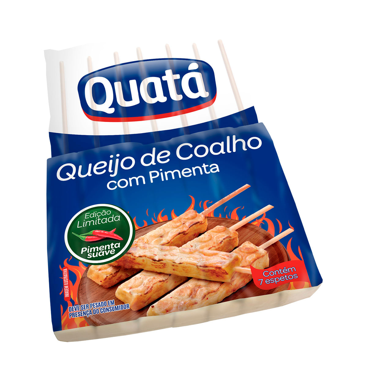 Queijo Coalho com Pimenta em Espeto Quatá Aproximadamente 200 g