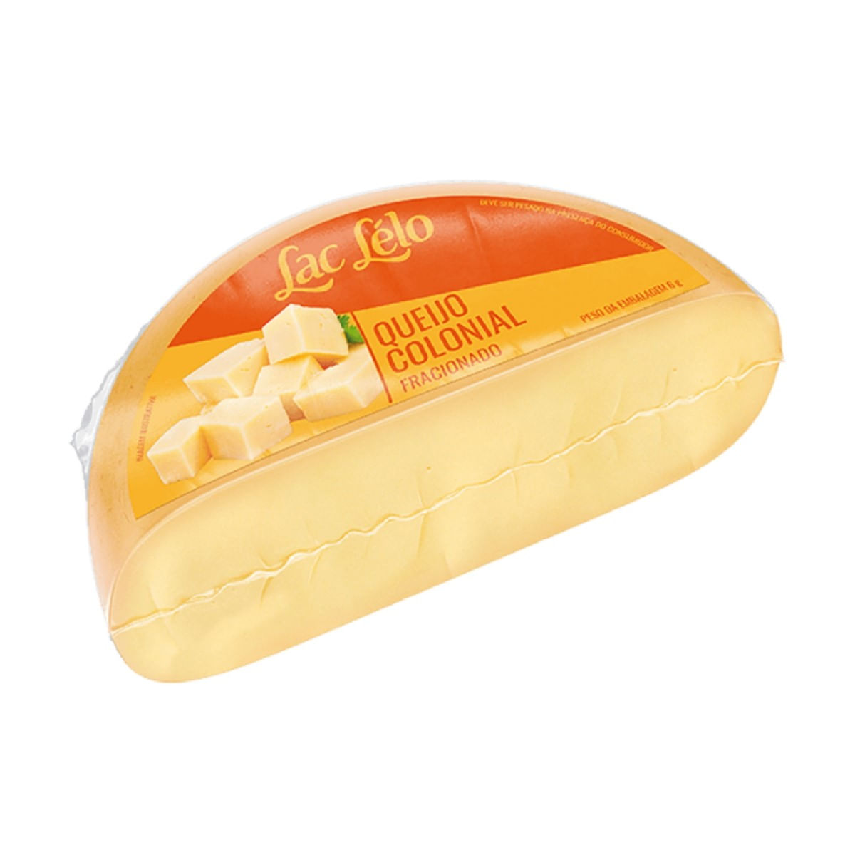 Queijo Colonial Meia Lua Pedaço Lac Lelo Aproximadamente 350 g