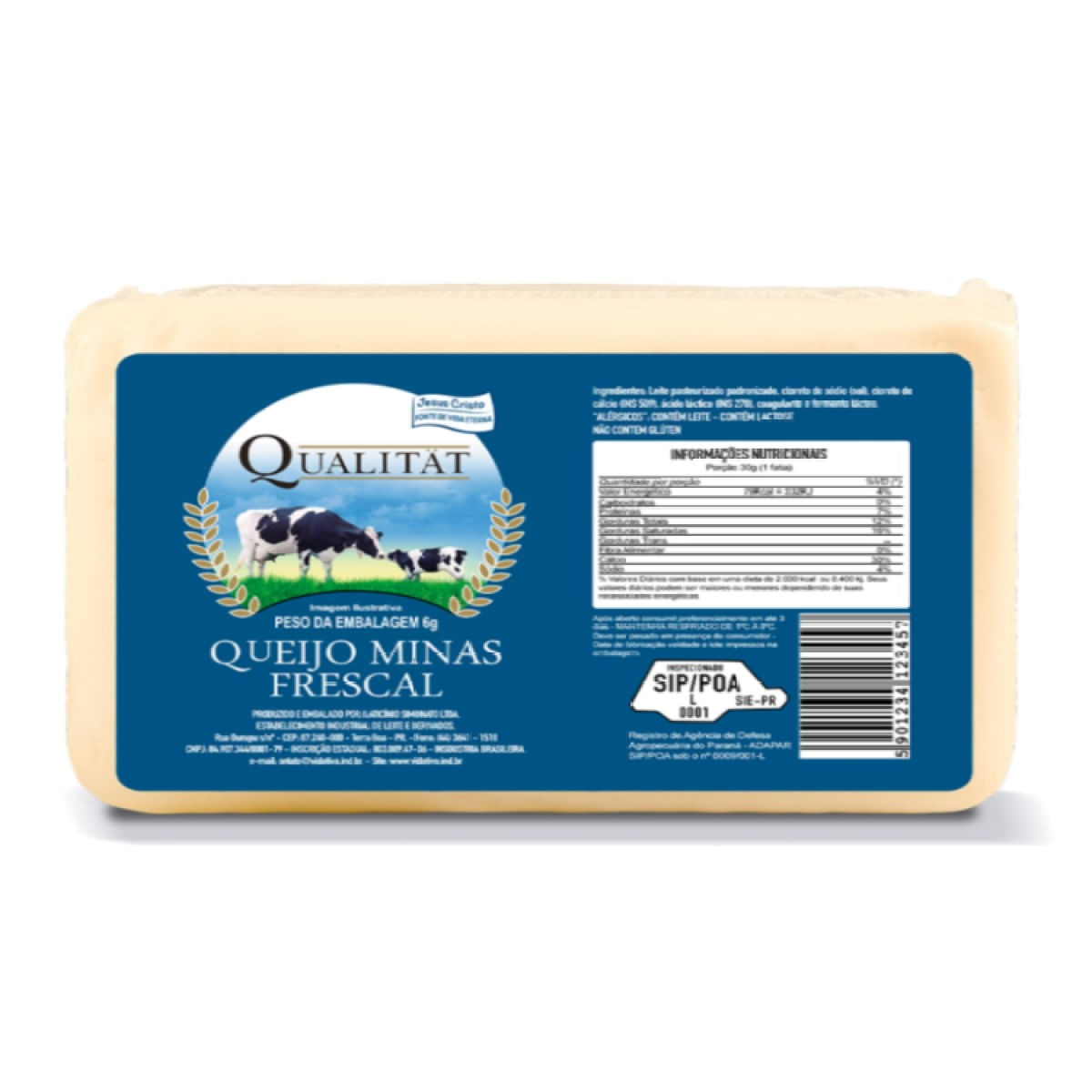 Queijo Minas Frescal Peça Vidativa Aproximadamente 3 kg