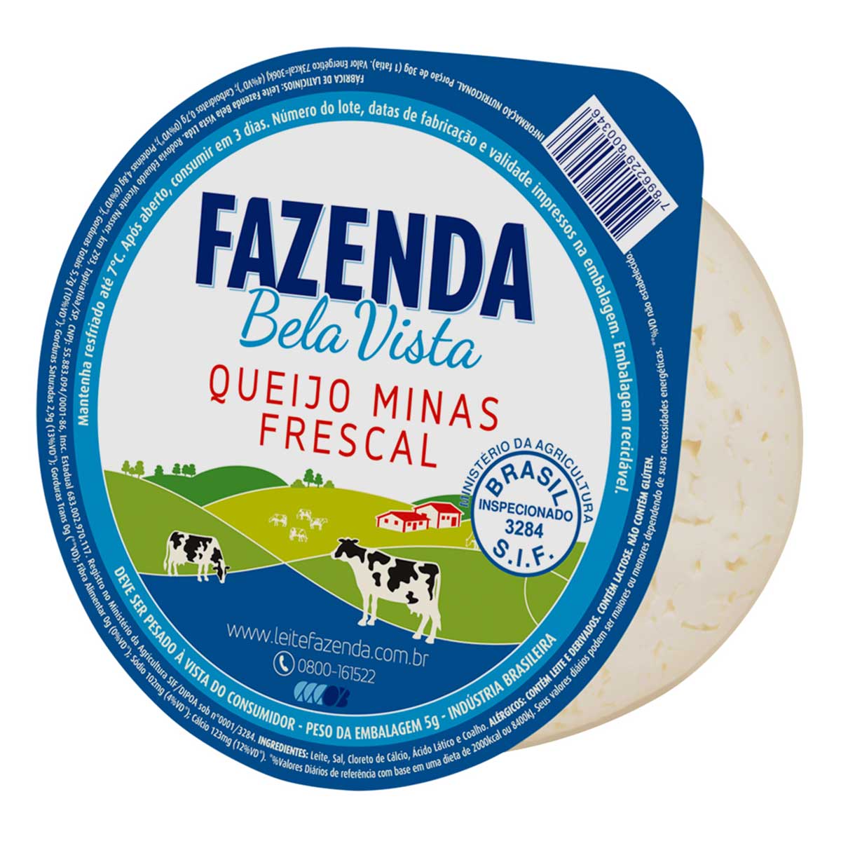 Queijo Minas Frescal Fazenda Bela Vista Aproximadamente 540 g