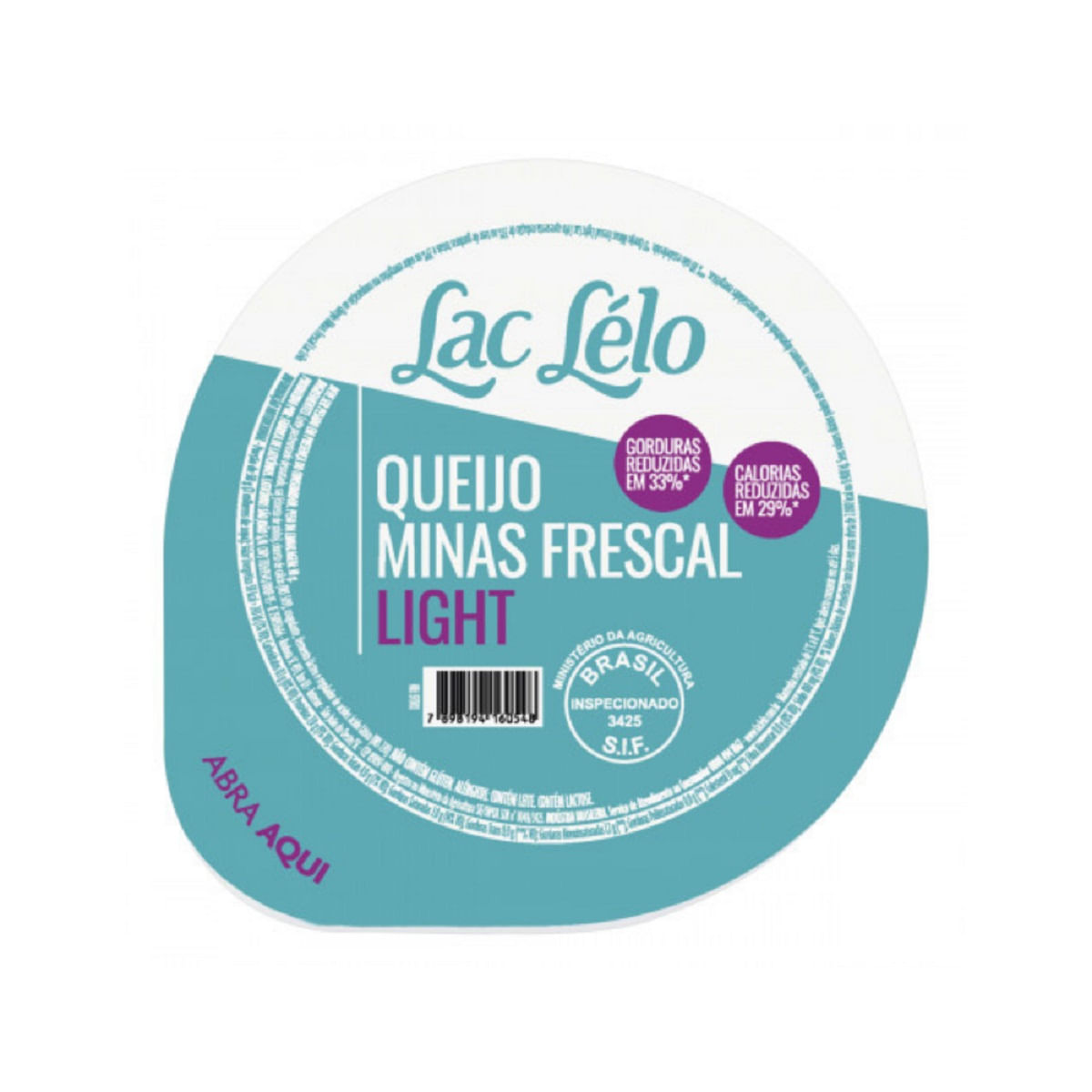 Queijo Minas Frescal Light Lac Lelo 250g