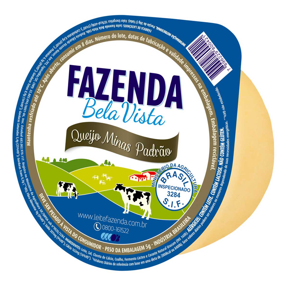 Queijo Minas Padrão Fazenda Bela Vista Aproximadamente 500 g