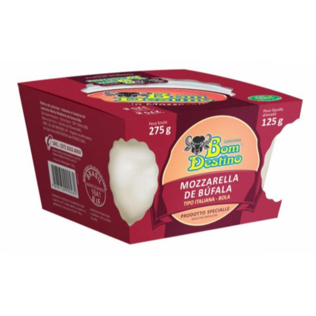 Queijo Mozzarella de Búfala Bola Specialle Bom Destino 125g