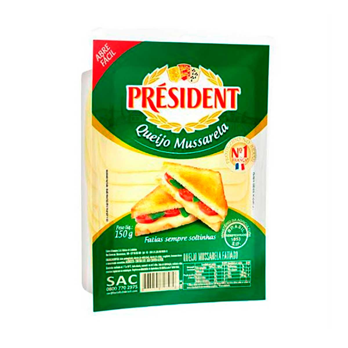 Queijo Muçarela Fatiado President 150g