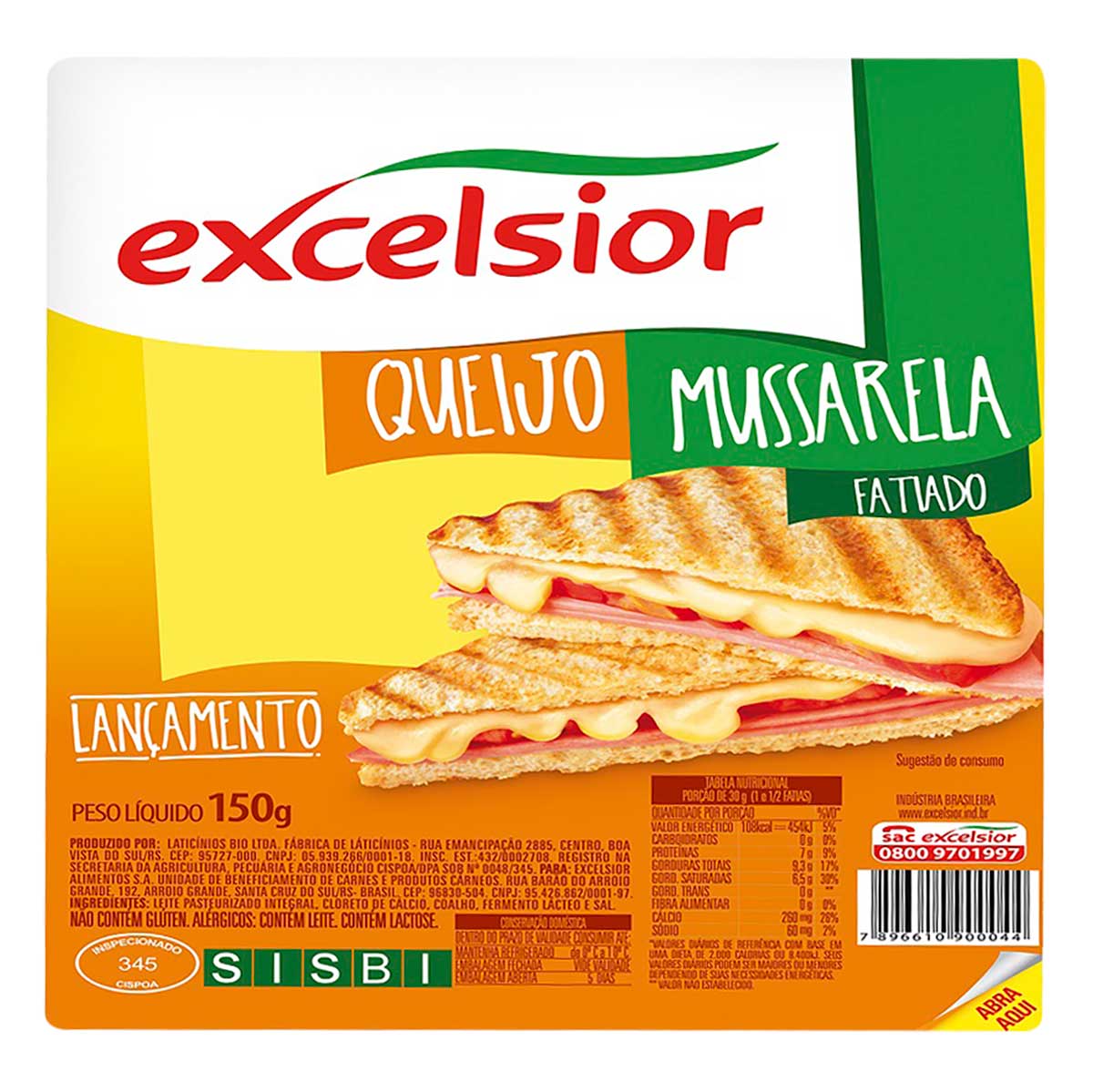 Queijo Mussarela Fatiada Excelsior 150 g