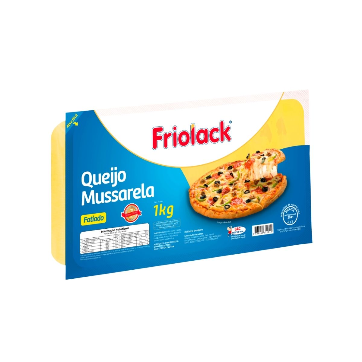 Queijo Mussarela Fatiado Friolack 1 Kg