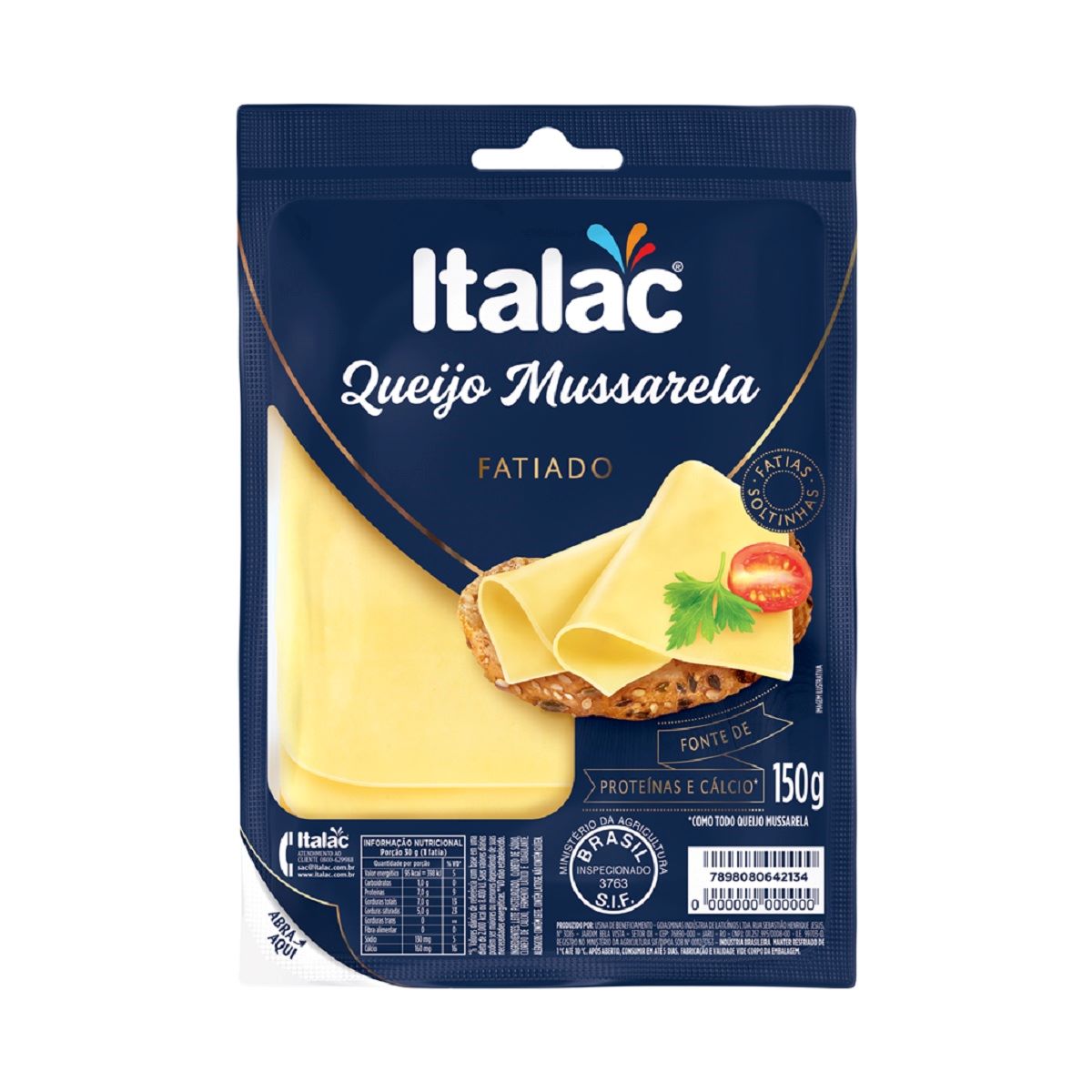 Queijo Mussarela Fatiada Italac 150 g