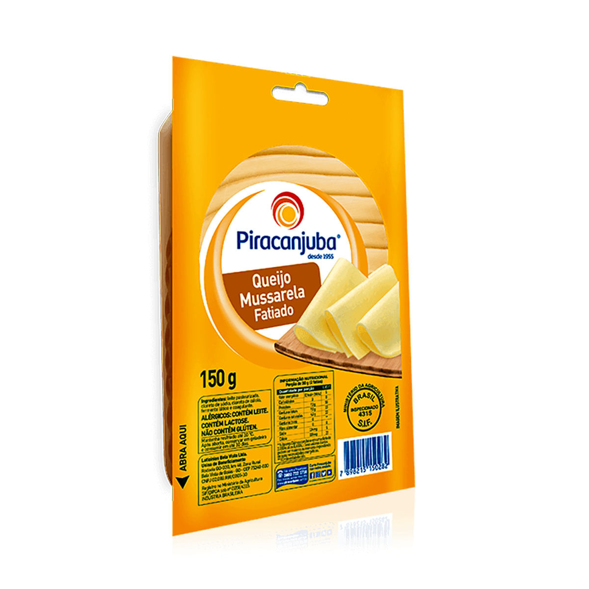 Queijo Mussarela Fatiado Piracanjuba 150g