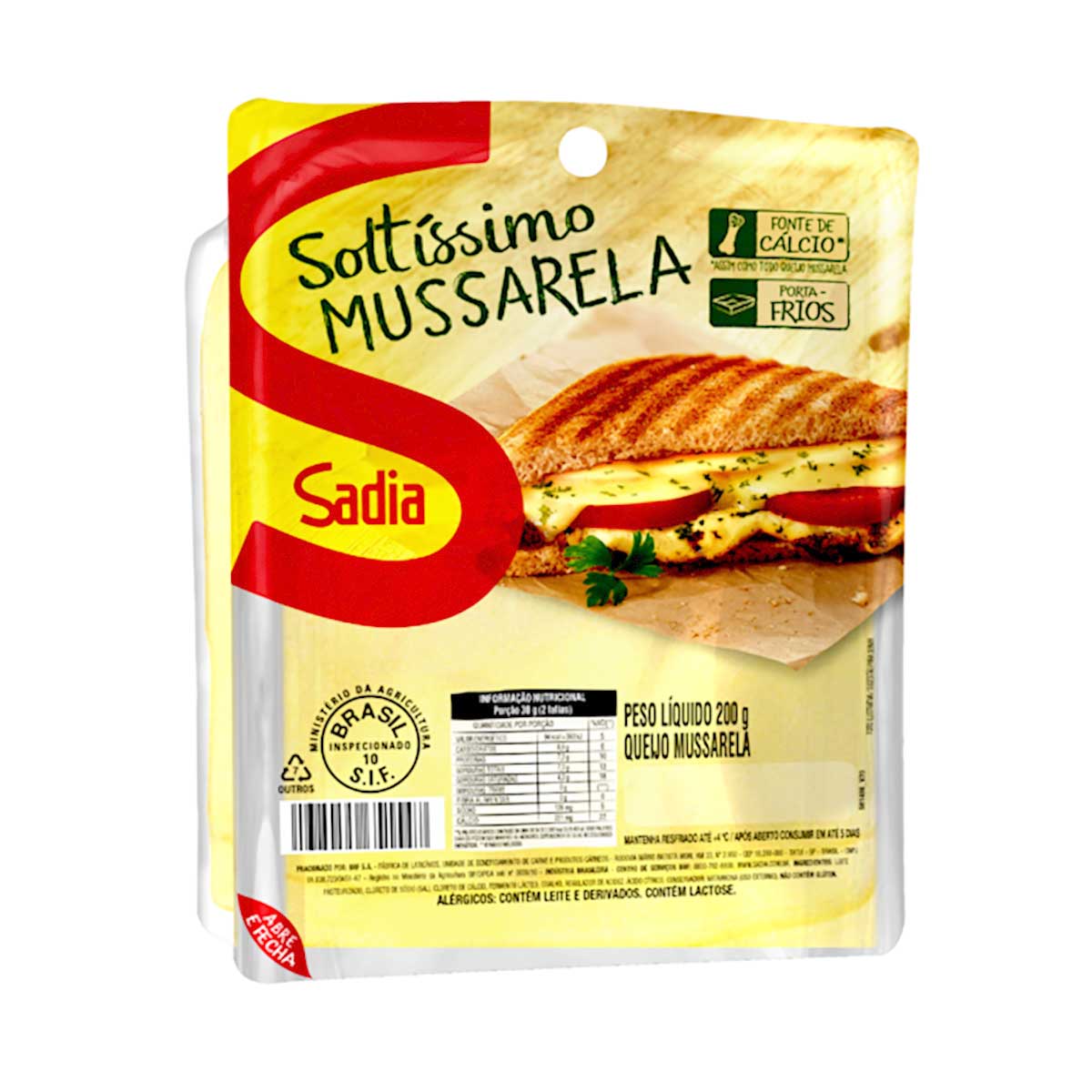 Queijo Mussarela Fatiado Soltíssimo Sadia 200 g