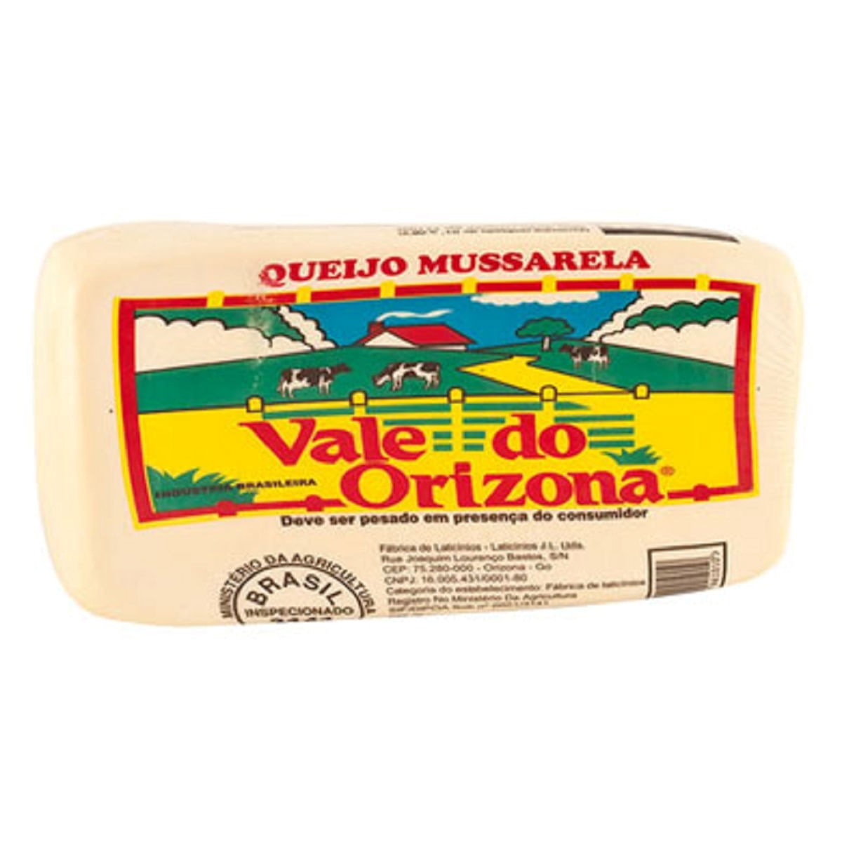 Queijo Mussarela Lanche Vale do Orizona Aproximadamente 500 g