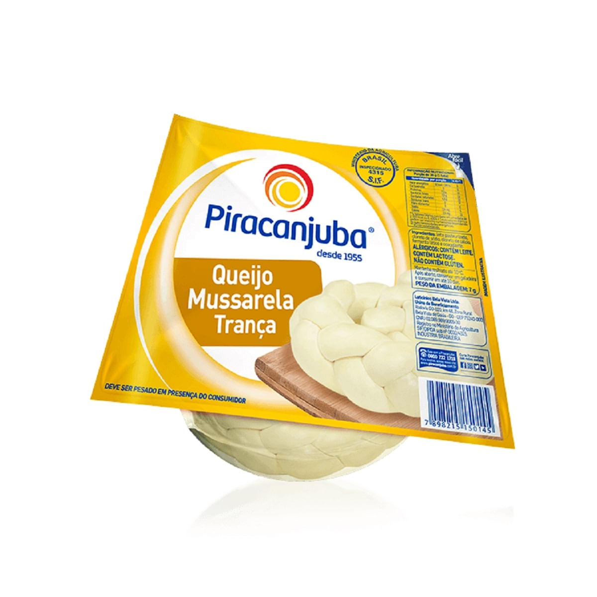 Queijo Mussarela Trança Piracanjuba Aproximadamente 500 g