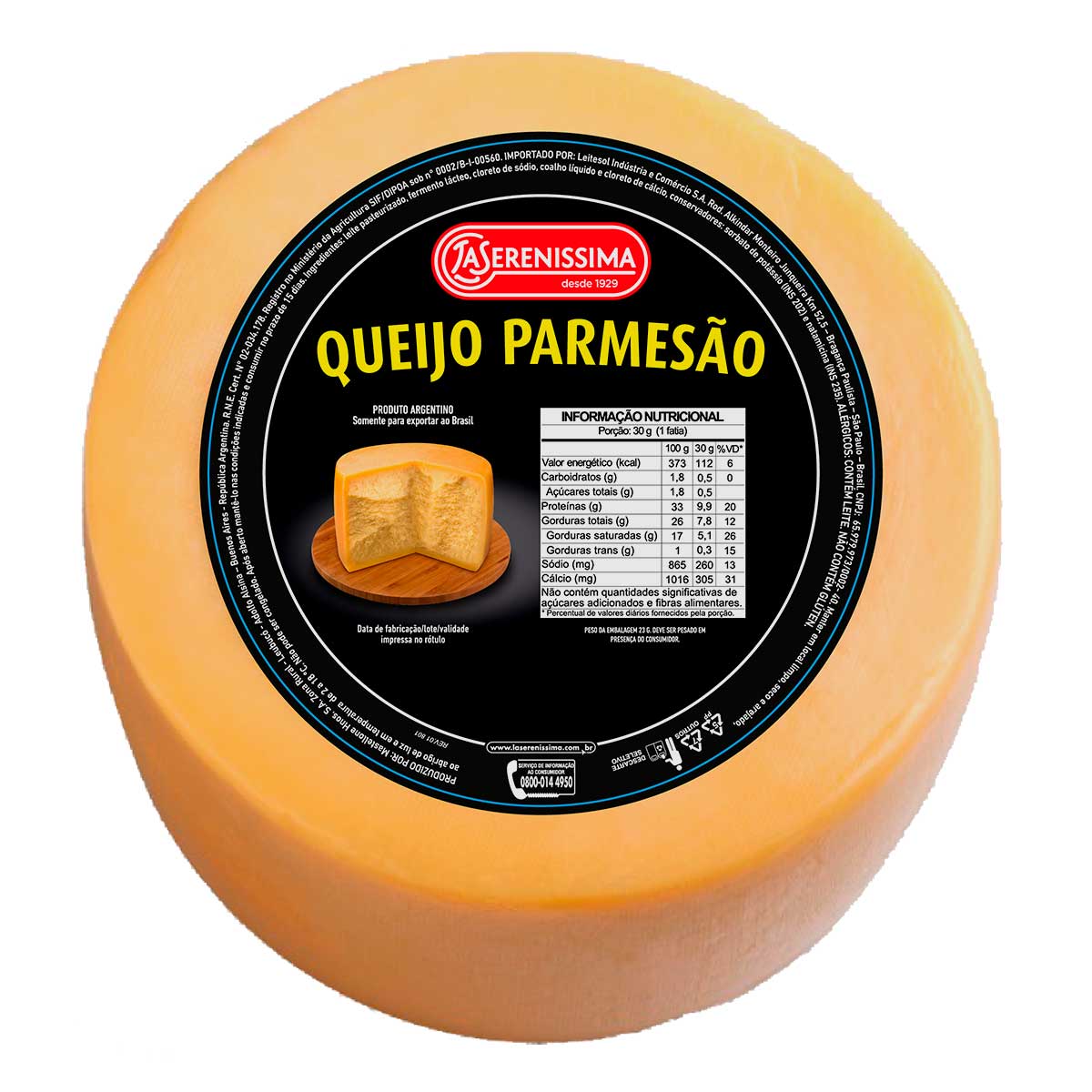 Queijo Parmesão Forma sem Casca Preta La Serenissima Aprox. 200g