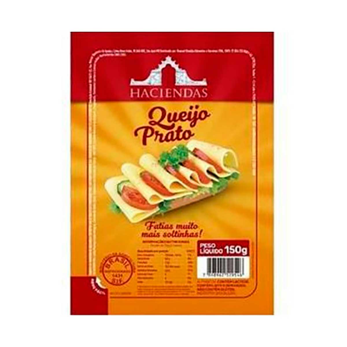 Queijo Prato Fatiado Haciendas 150 g