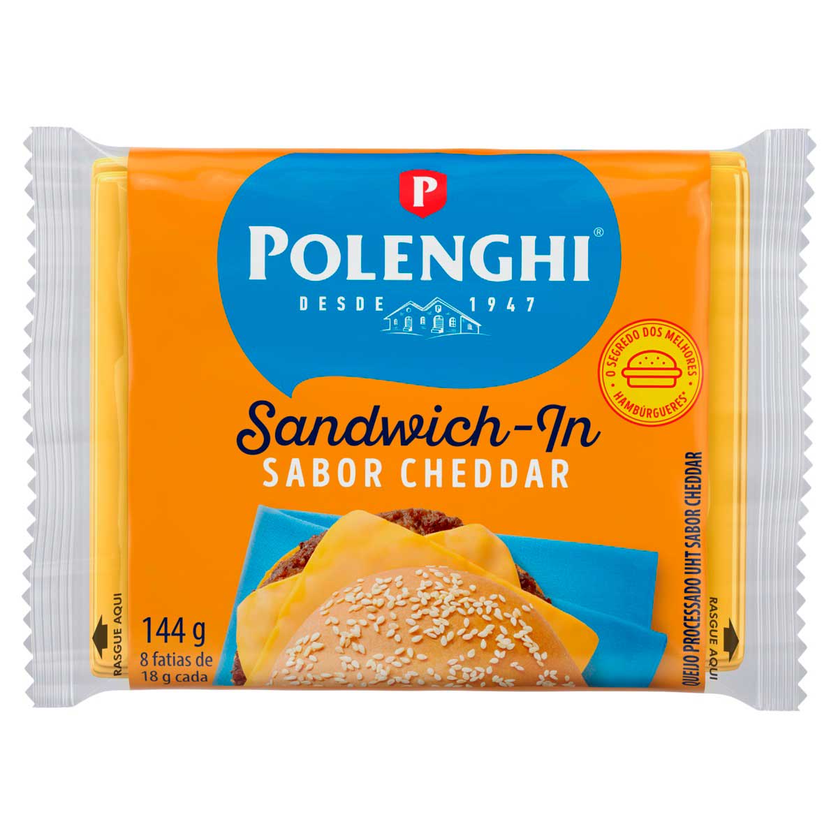 Queijo Fatiado Sabor Cheddar Polenghi Sandwich-In 144g