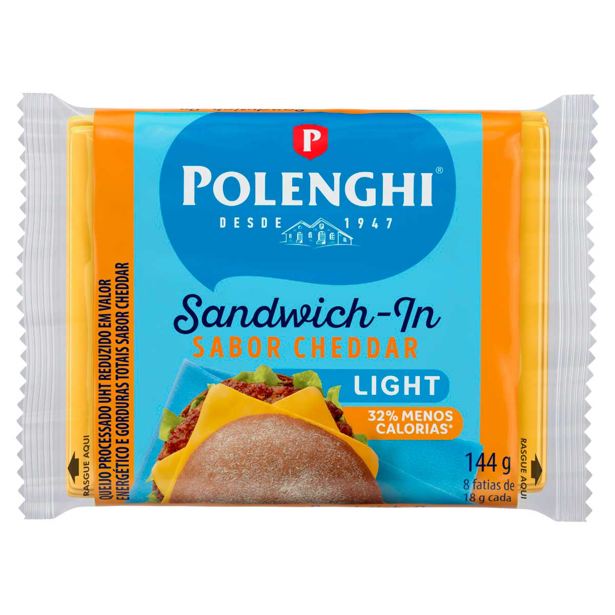 Queijo Cheddar Light Polenghi Sandwich-In 144g