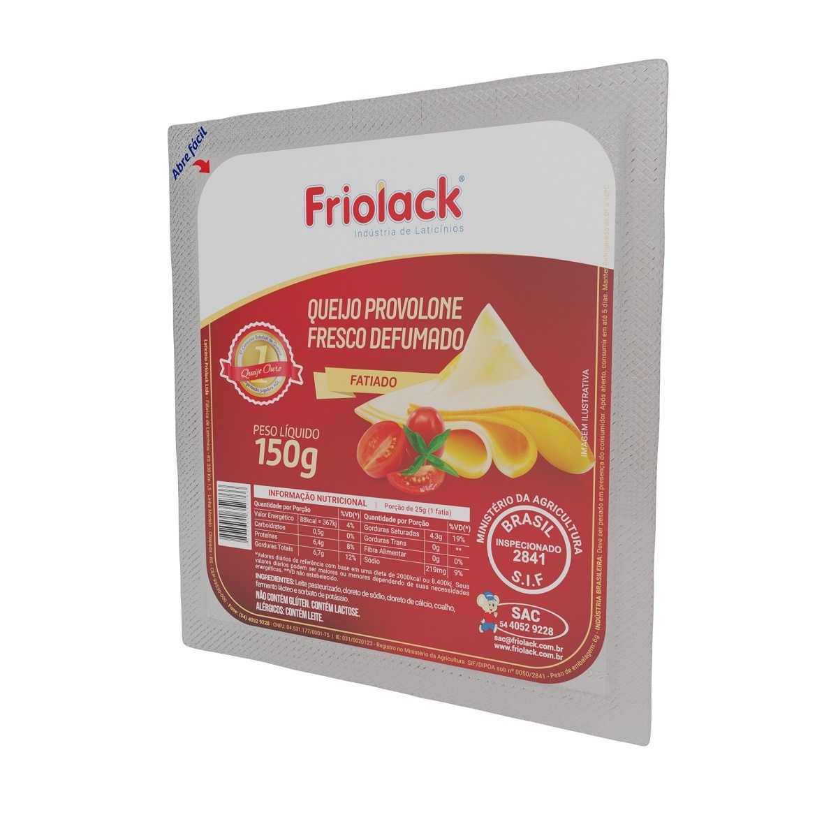 Queijo Provolone Fresco Defumado Fatiado Friolack 150 g