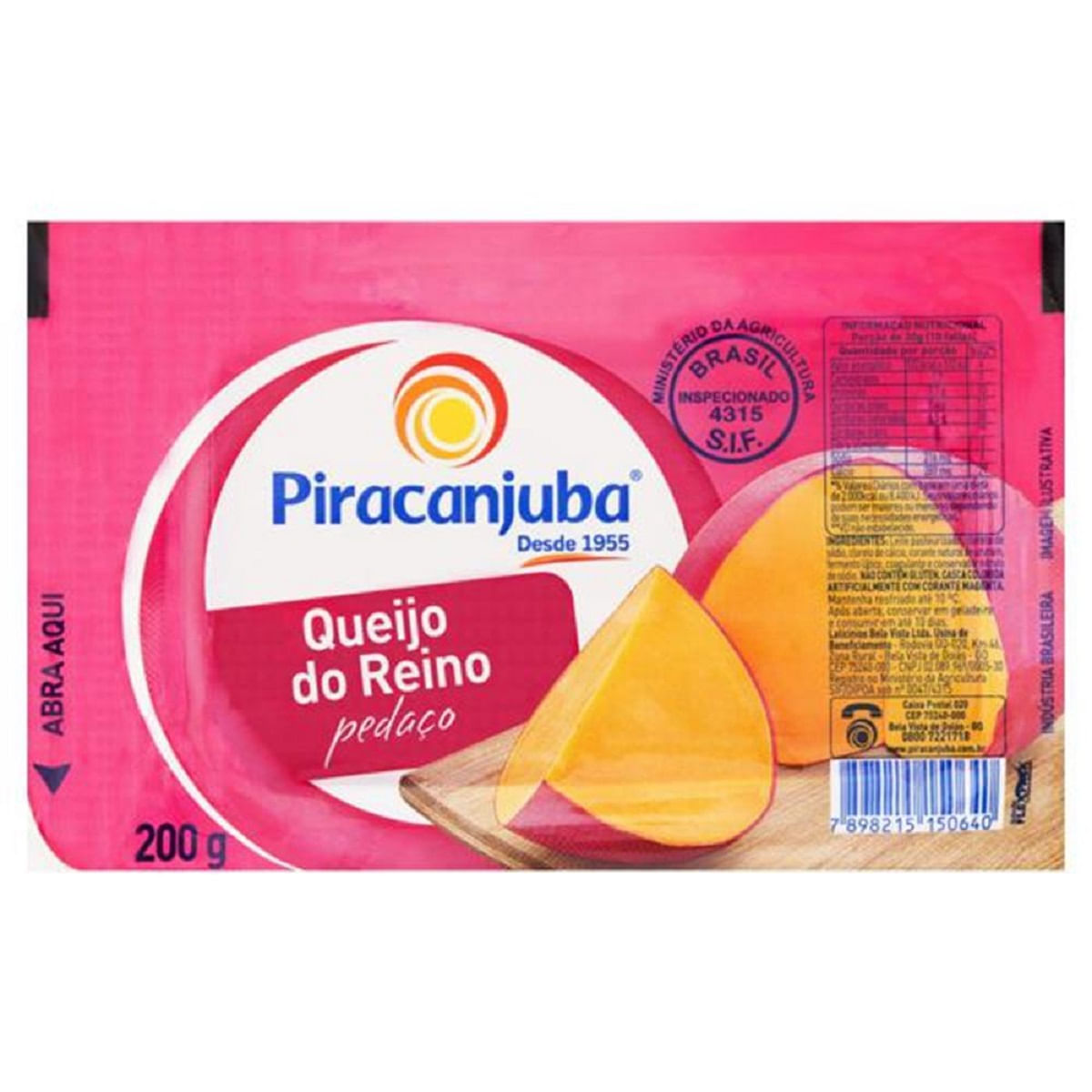 Queijo Reino Piracanjuba Pedaço 200 g