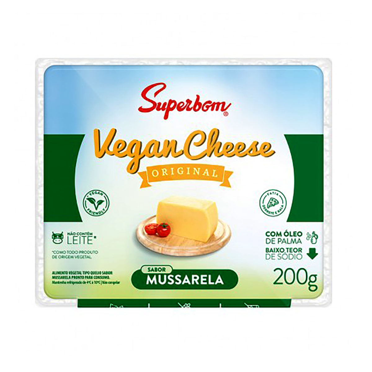 Queijo Vegano Vegan Cheese sabor Mussarela Superbom 200 g