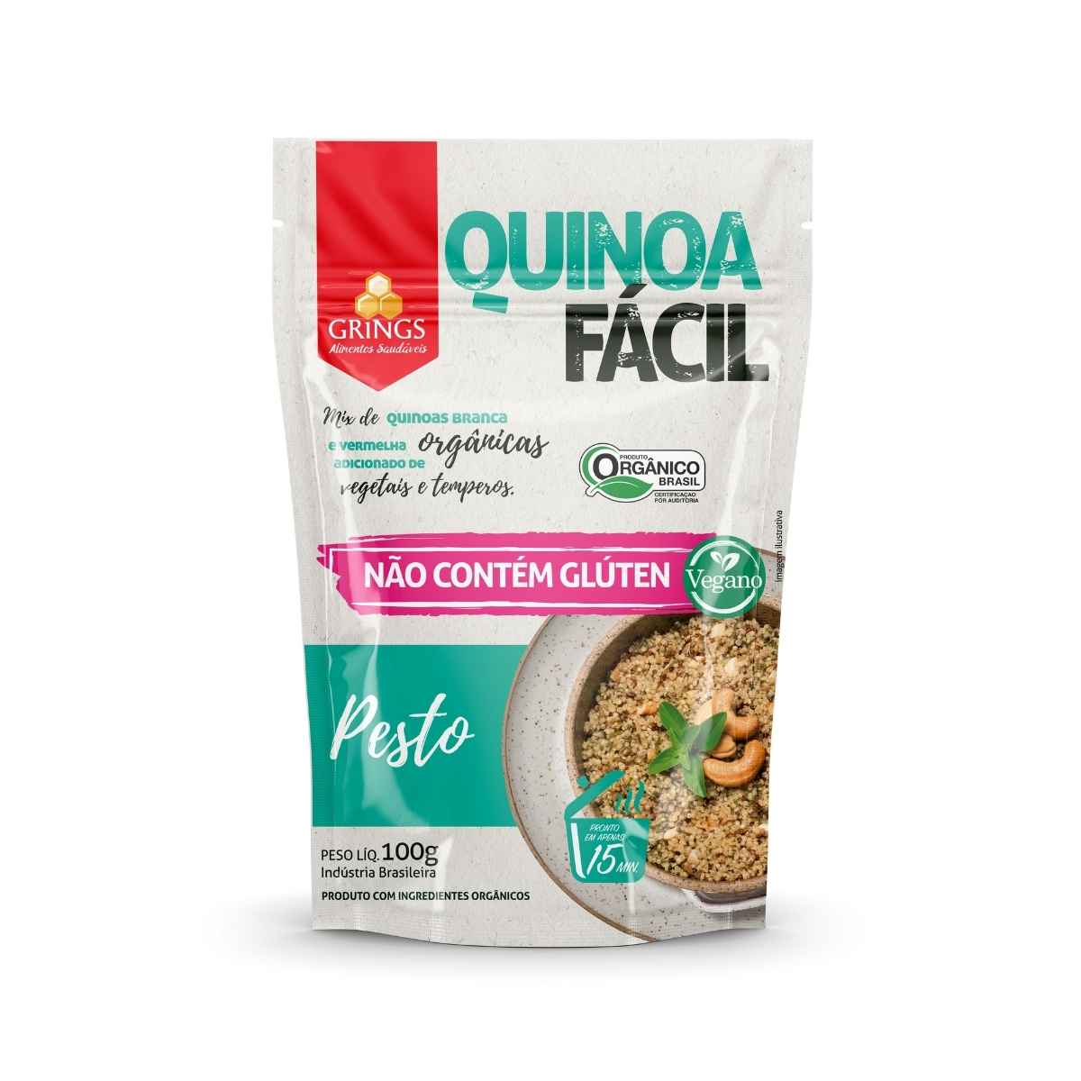 Quinoa Orgânica Sem Glúten Pesto Grings Quinoa Fácil 100 g