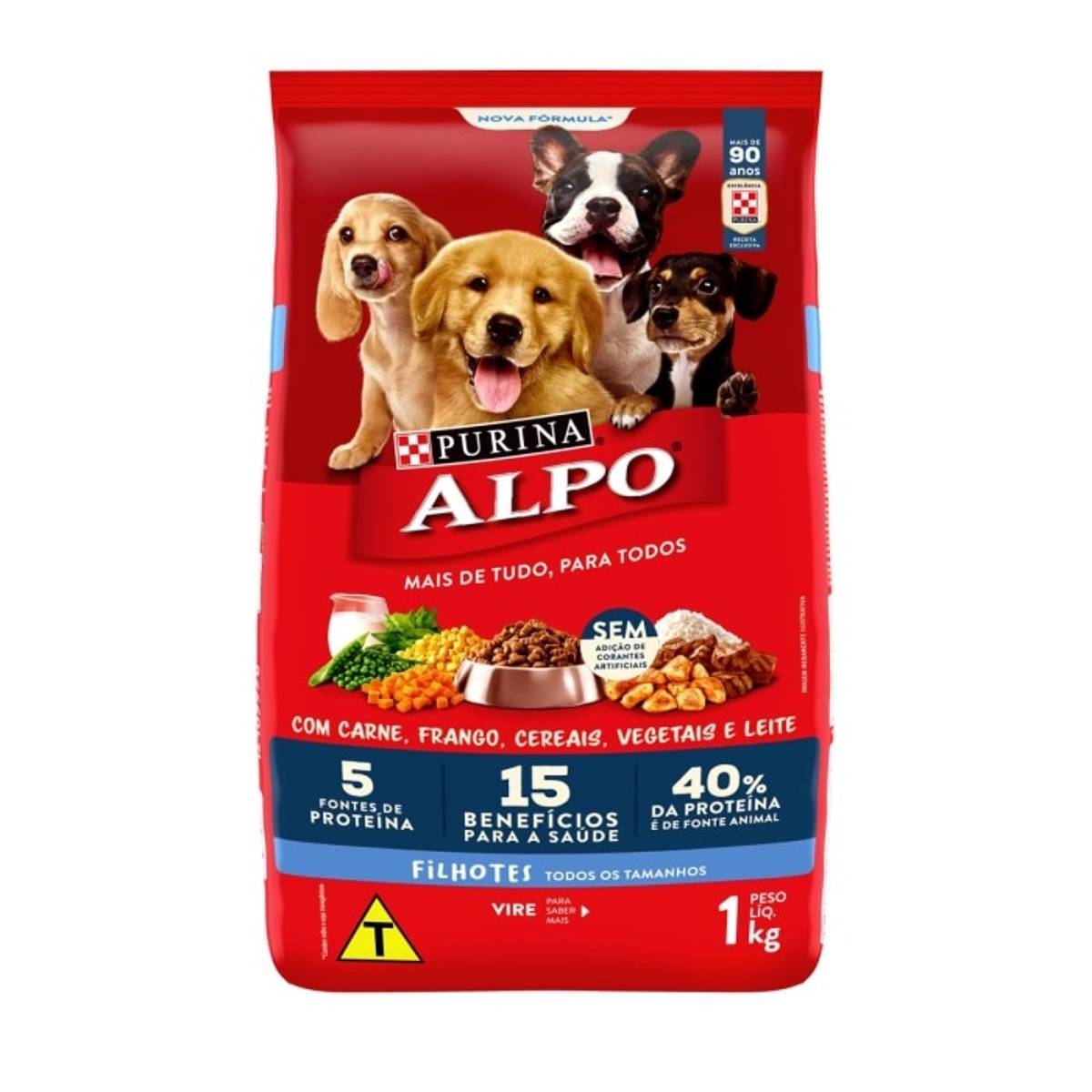 Ração Cão Alpo Filhotes Todos os Tamanho Carne, Frango, Cereais e Vegetais 1Kg