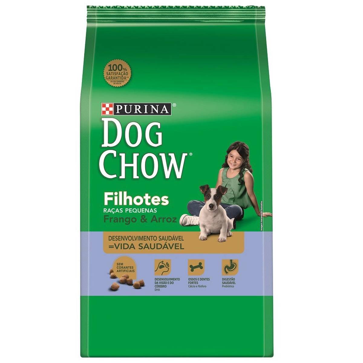 Ração Dog Chow para Cães Filhotes de Raças Pequenas Sabor Frango e Arroz