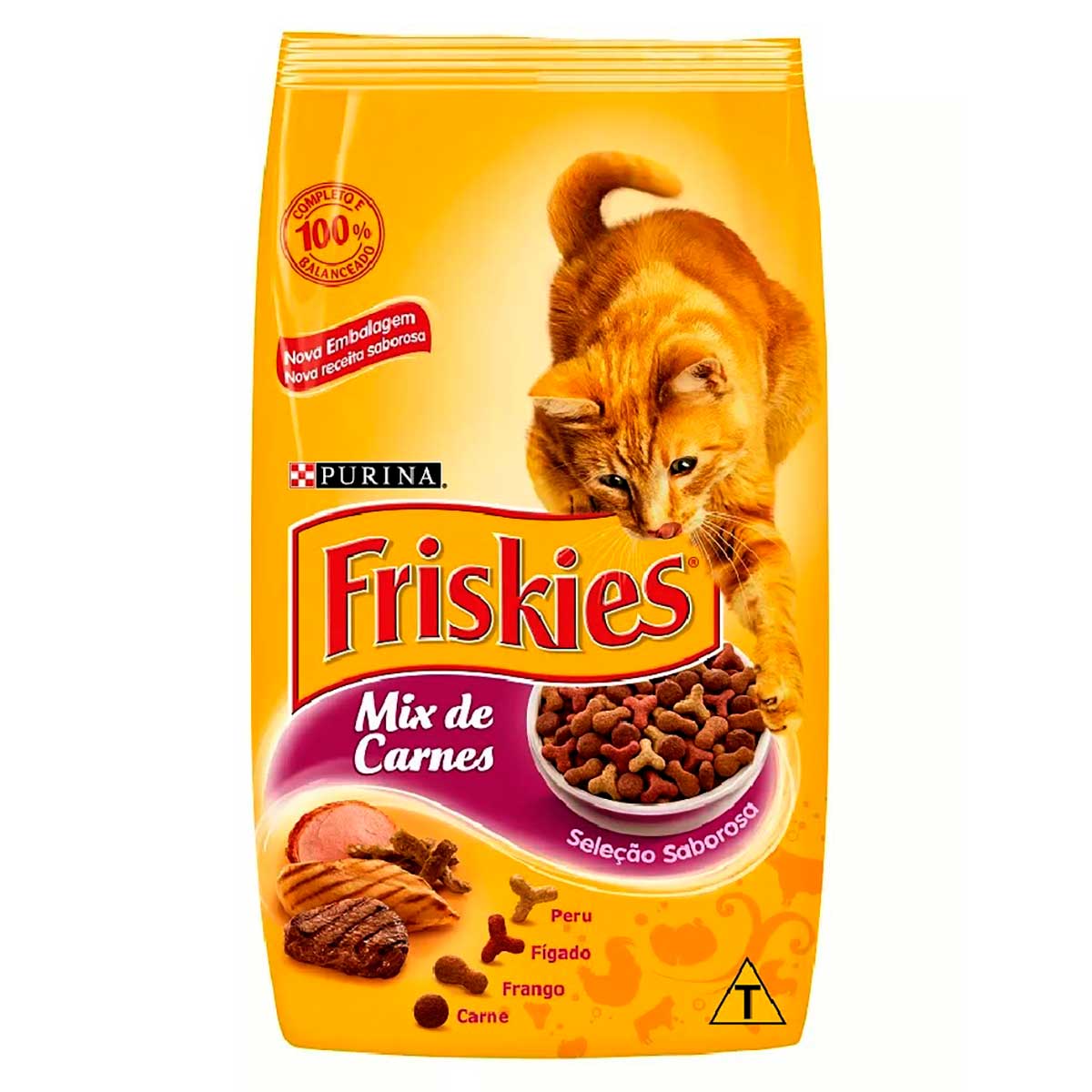 Ração para Gatos Adultos Friskies Purina Sabor Mix de Carnes 500g