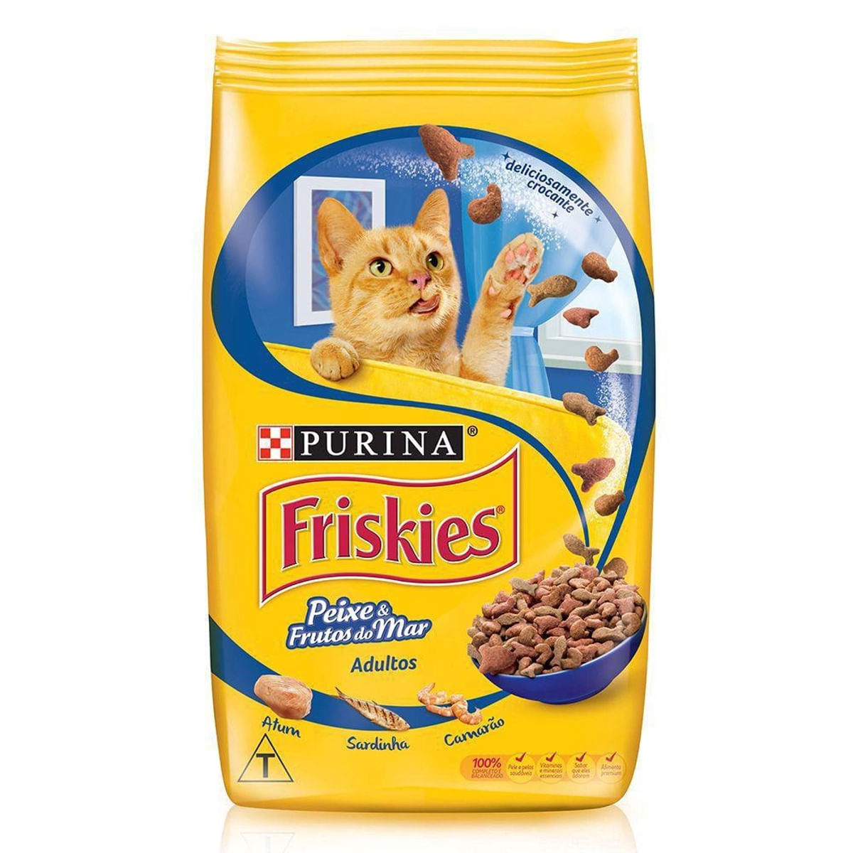 Ração para Gatos Adultos Purina Friskies Frutos do Mar e Peixes 10,1 Kg