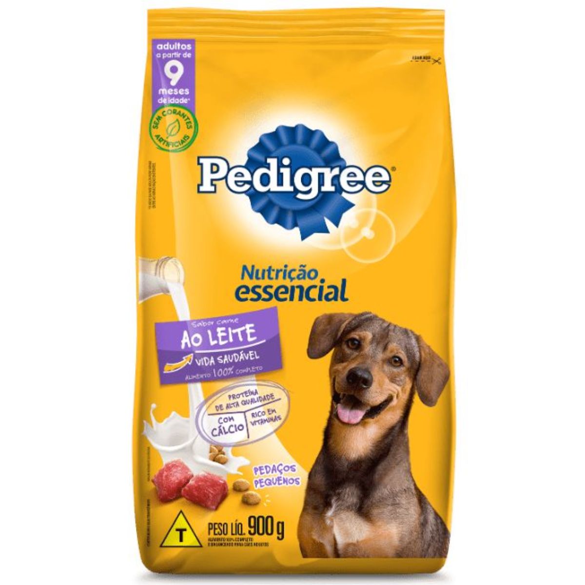 Ração para Cachorro Adulto Pedigree Nutrição Essencial Sabor Carne ao Leite 900g