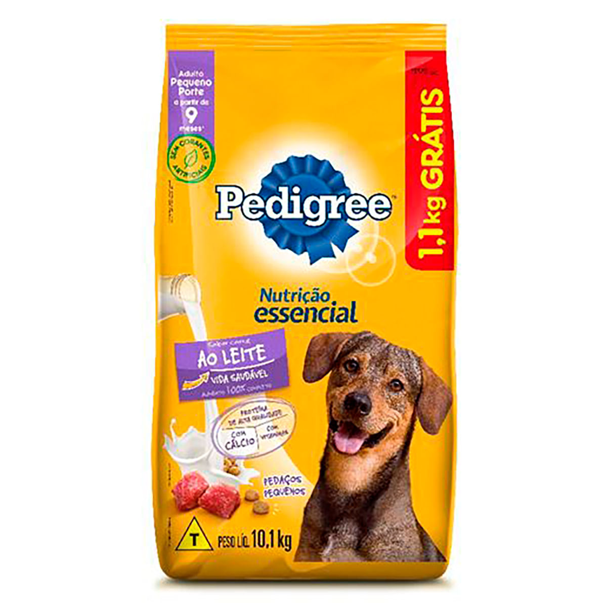 Ração Para Cães Pedigree Nutrição Essencial ao Leite Leve 10,1Kg Pague 9Kg