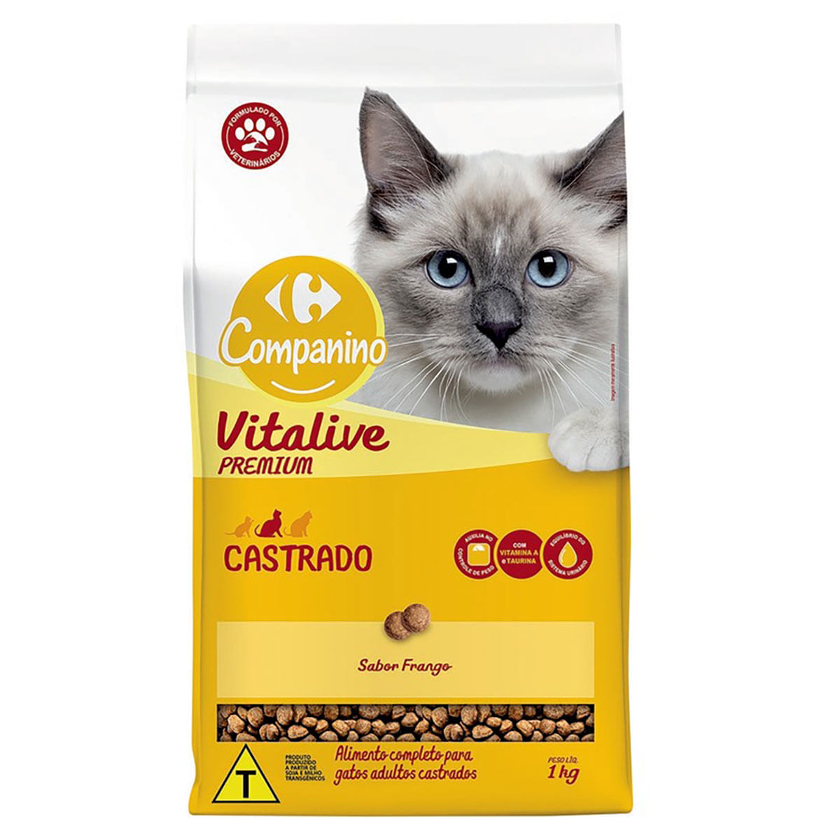 Ração para Gato Castrado Carrefour Companino Frango 1Kg