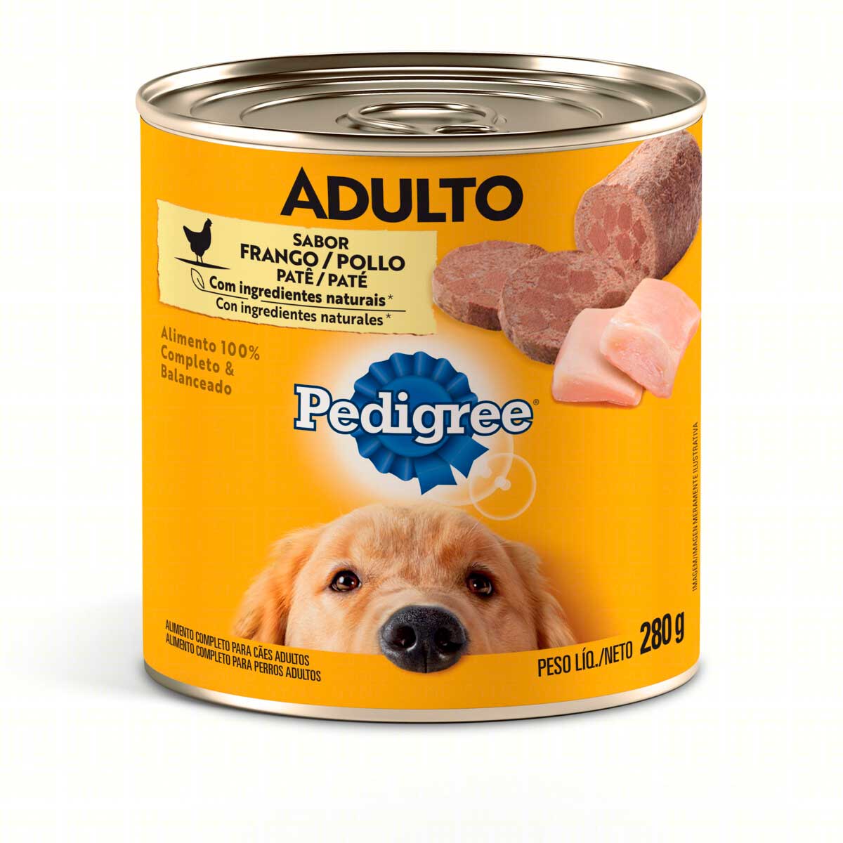 Ração Úmida Pedigree Lata Patê de Frango para Cães Adultos 280 g