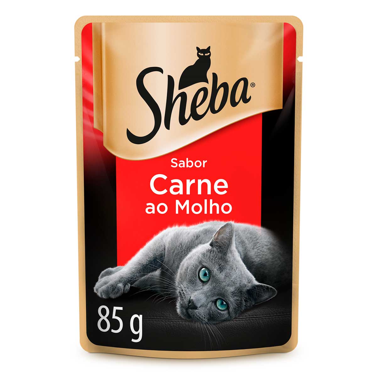 Ração Úmida Sheba Sachê Cortes Selecionados Sabor Carne ao Molho para Gatos Adultos 85 g