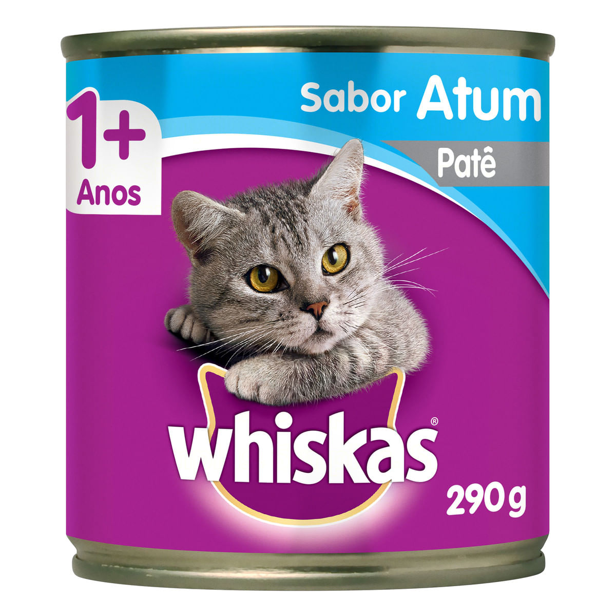 Ração Úmida Whiskas Lata Patê de Atum para Gatos Adultos 290 g