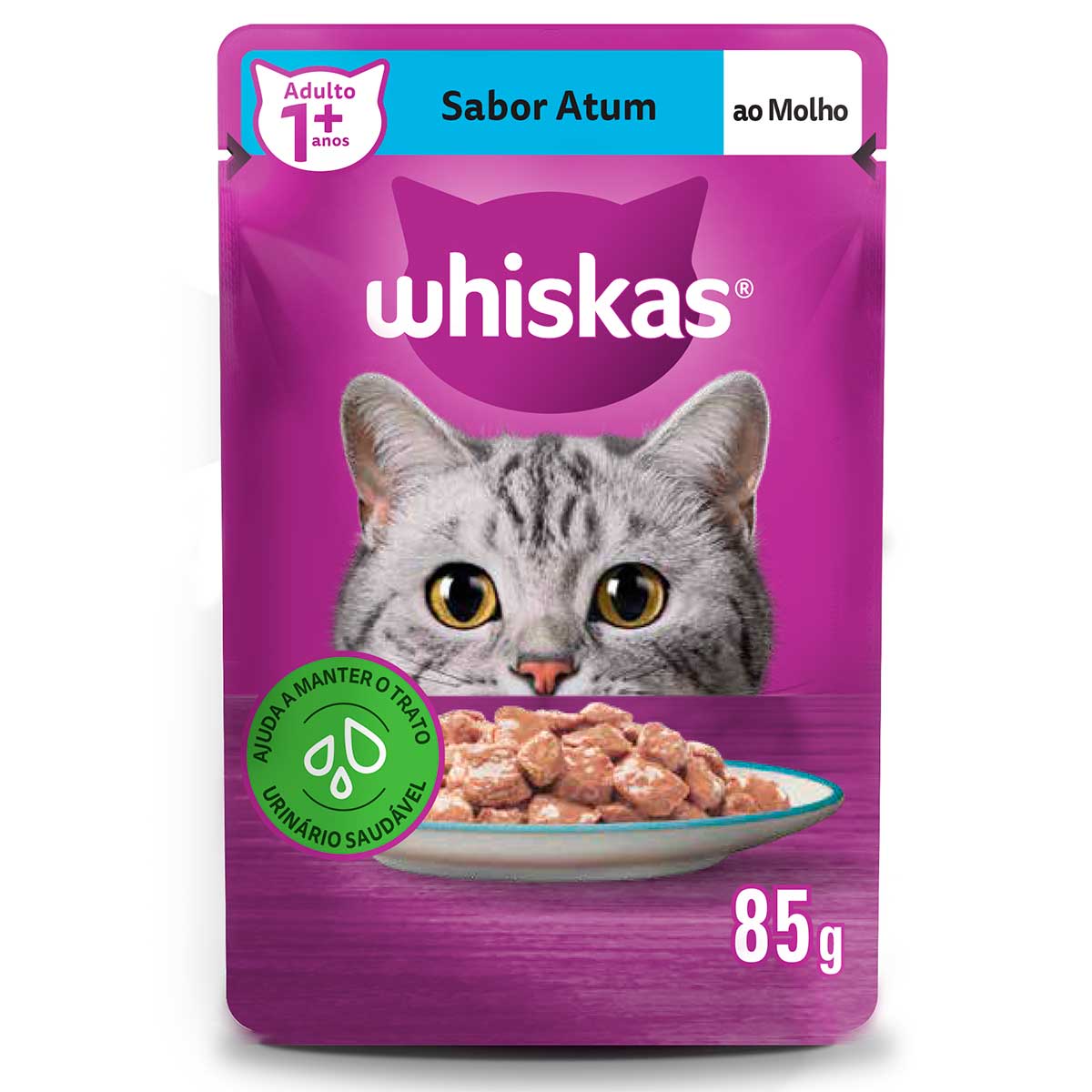 Ração Úmida Whiskas Sachê Atum ao Molho para Gatos Adultos 85 g