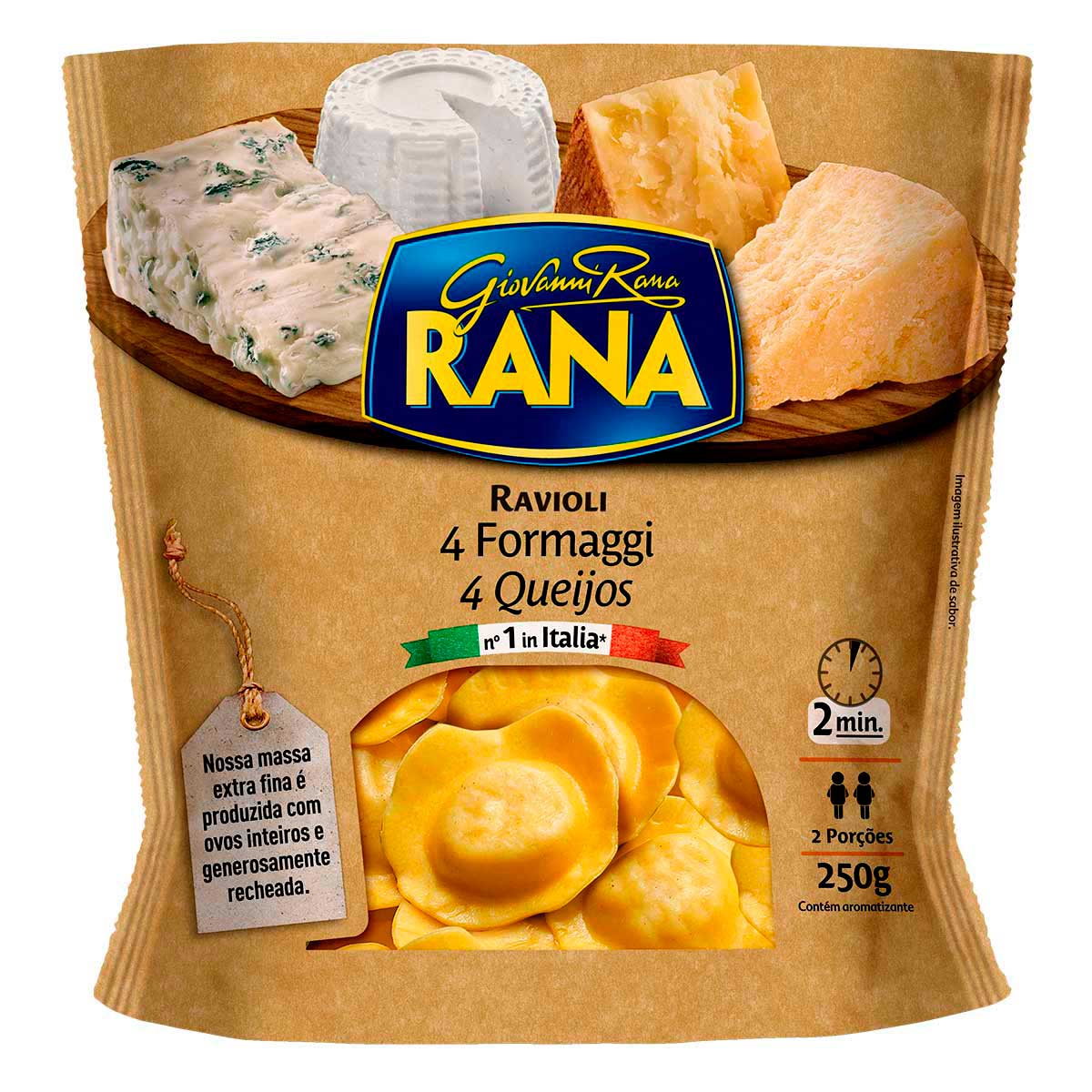 Ravioli com Recheio de Quatro Queijos Rana 250g