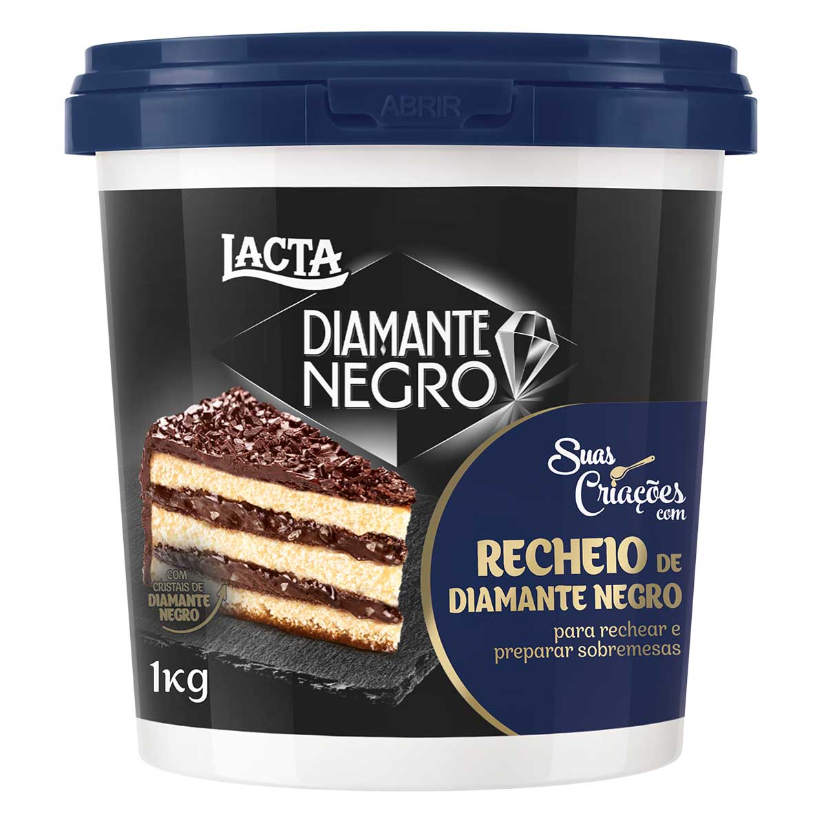 Recheio para Confeitaria Diamante Negro Lacta Suas Criações Pote 1,05 Kg