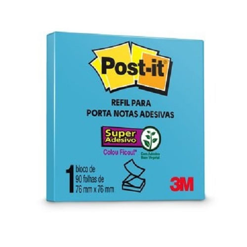 Post it Azul 3M 7,6x7,6cm 90 Folhas